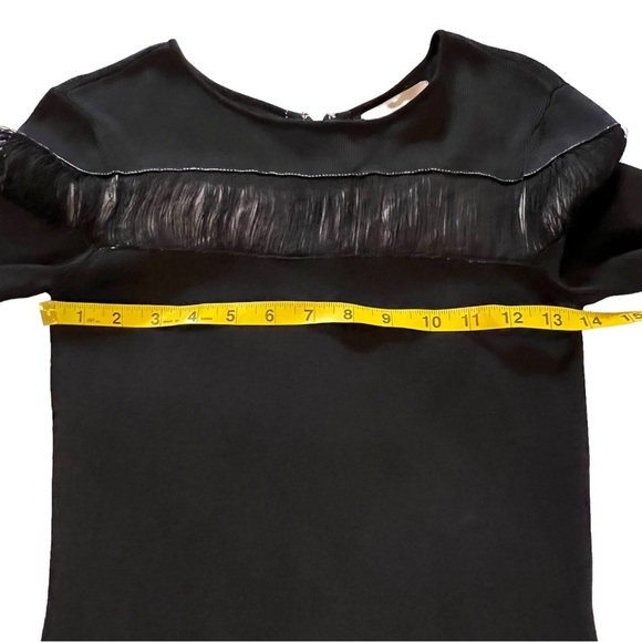 BLACK Sachin & Babi Seraphina Long Sleeve Fringe Knit Black Dress Gown S - Picture 12 of 16